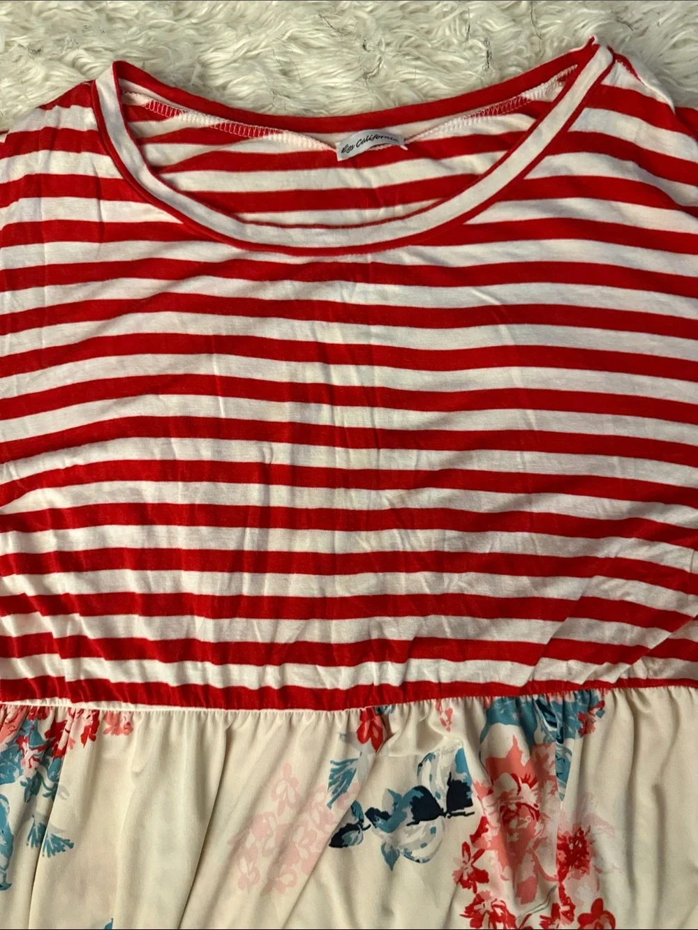 Striped Red Mix Floral Women's Dress!